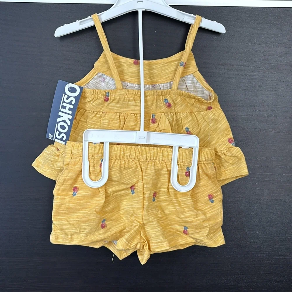OshKosh B'Gosh Baby Girl's Yellow Pineapple Ruffle Top & Bottom Matching…